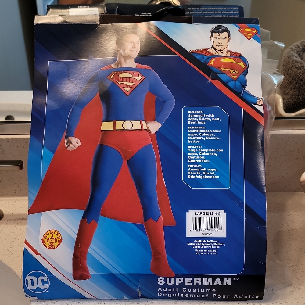 DC Superhero Costume Blue and Red Iconic Design